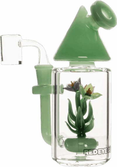Red Eye Glass 7" Tall Green Slyme Terrarium Concentrate Rig W/5 Hole Perc