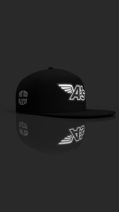 New Era - For the Flame | 950 Black Snapback Black UV "A's Classic" V2 Black White Glow