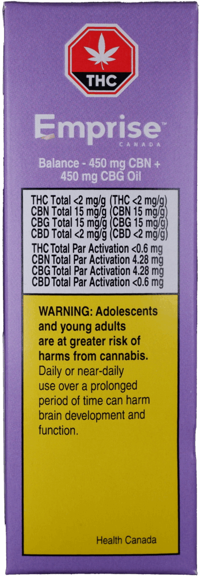 Emprise - Balance Oil 30x15:15 | 450mg CBN : 450mg CBG