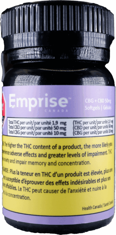 Emprise - CBG:CBD Softgels 30x10:50 | 300mg CBG : 1500mg CBD