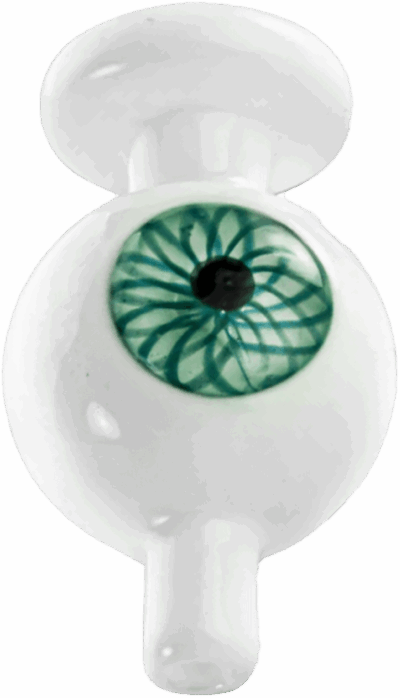 Red Eye Glass - Teal Eyeball Bubble Carb cap